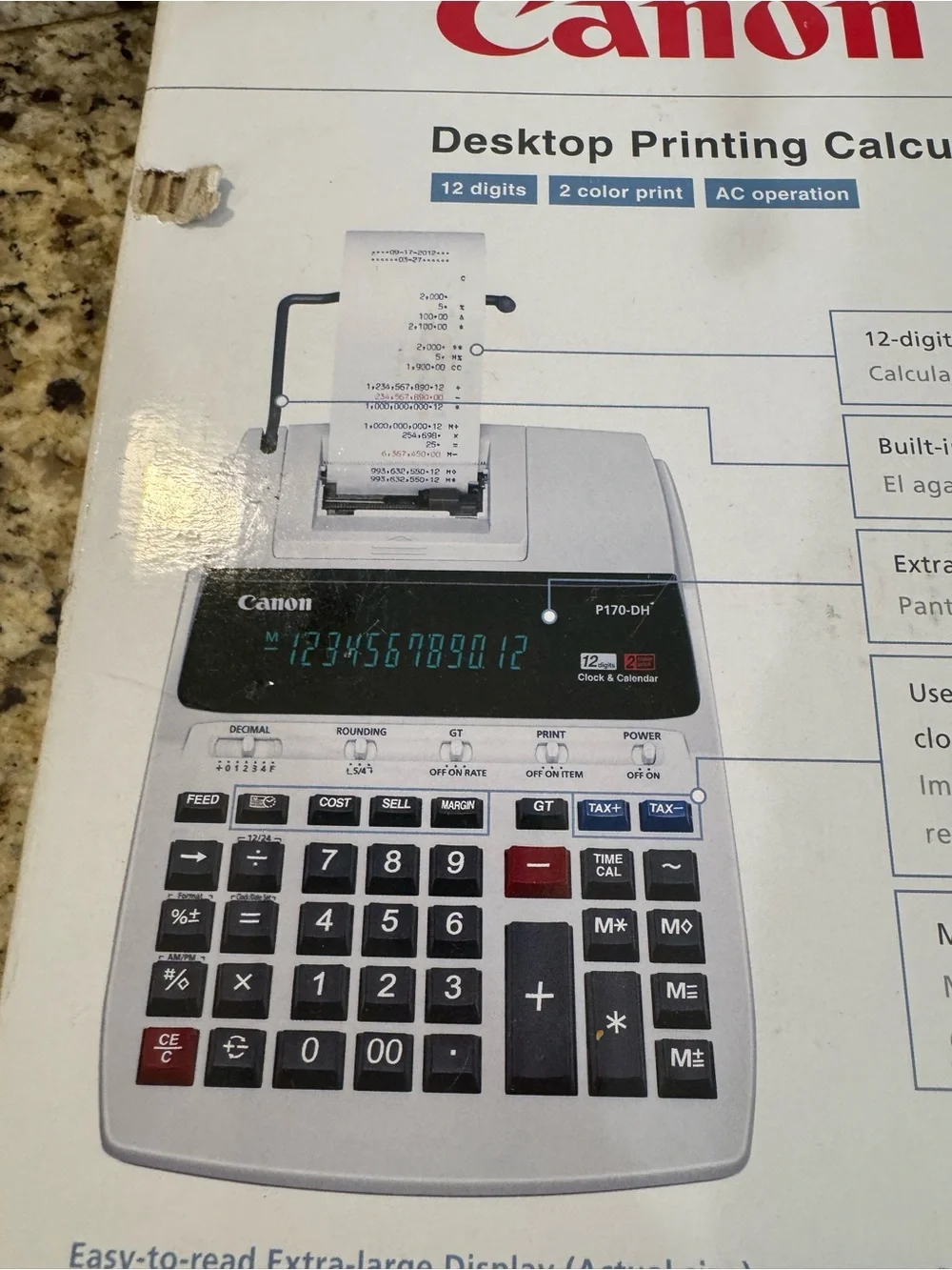 Canon desk top printing calculator P170-DH NEW